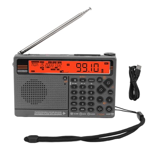 Professionelles Tragbares Radio, Multiband Radio SW FM MW Air V.UHF WB Frequency Band App Control Playback Digitales Radio mit SOS -Alarm und Taschenlampe für Camping, Notfälle, Professionelles Tragbares Radio, Multiband Radio SW FM MW Air V.UHF WB Frequency Band App Control Playback Digitales Radio mit SOS -Alarm und Taschenlampe für Camping, Notfälle, von NOENNULL
