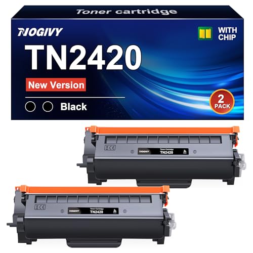 NOGIVY TN2420 TN2410 Toner mit Chip Kompatibel für Brother TN2420 TN-2410 TN-2420 für Brother MFC L2710DW MFC-L2710DW MFC L2710DN HL-L2350DW DCP-L2530DW HL-L2310D MFC-L2750DW (Schwarz, 2er-Pack) von NOGIVY