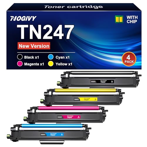NOGIVY TN247 TN-243CMYK Toner Kompatibel für Brother TN243CMYK TN-247 für Toner Brother MFC L3750CDW DCP-L3550CDW MFC-L3750CDW HL-L3210CW MFC-L3770CDW HL-L3270CDW (Schwarz Cyan Gelb Magenta, 4er-Pack) von NOGIVY