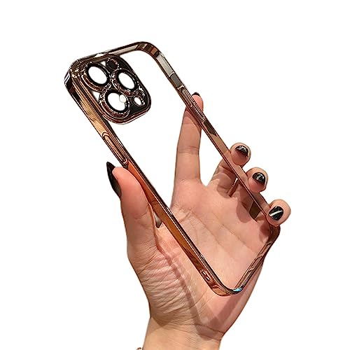NOGRAX iPhone 13 Pro Hülle Plating Square Transparent Handyhülle Für Iphone 14 13 12 Pro Max 12 14 Pro Max Silikon Objektivschutz Abdeckung für Iphone 13Pro, Gold von NOGRAX
