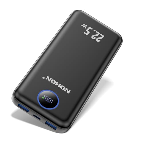 NOHON Powerbank 10000mAh Power Bank: 22,5W PD Fast Charging mit LED Display | USB-C Input & Output Schnellladefunktion Handyakkus | 4 Ports Kompatibel mit iPhone 15 14 13 12 Samsung Galaxy iPad Tablet von NOHON
