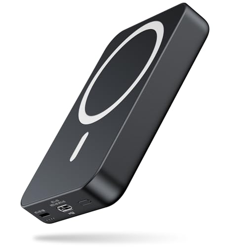 NOHON Wireless Magnetische Power Bank: 10000mAh Magnetic PowerBank PD 20W mit USB-C In&Out Externer Akku | Wireless Handy Akkupack Schnellaufladung für für iPhone 16/15/14/13/12/Mini/Pro/Pro Max von NOHON