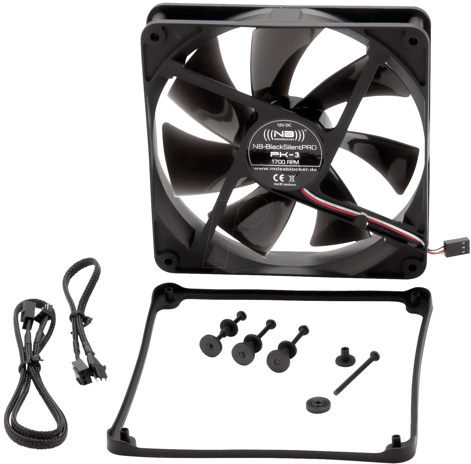 NOISEBLOCK PK3 - Noiseblocker BlackSilent Pro Fan PK3, 140 mm von NOISEBLOCKER