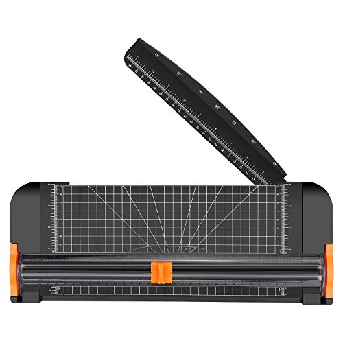 Papierschneider, 30,5 cm (12 Zoll) Schneidemaschine, A4, mit automatischem Sicherheitsschutz und Seitenlineal für Gutscheine, Bastelpapier und Fotos (schwarz) von NOKAPIN