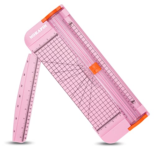 Papierschneider, 30,5 cm Schneidemaschine, A4, mit automatischem Sicherheitsschutz und Seitenlineal für Coupon, Bastelpapier und Fotos (Pink) von NOKAPIN