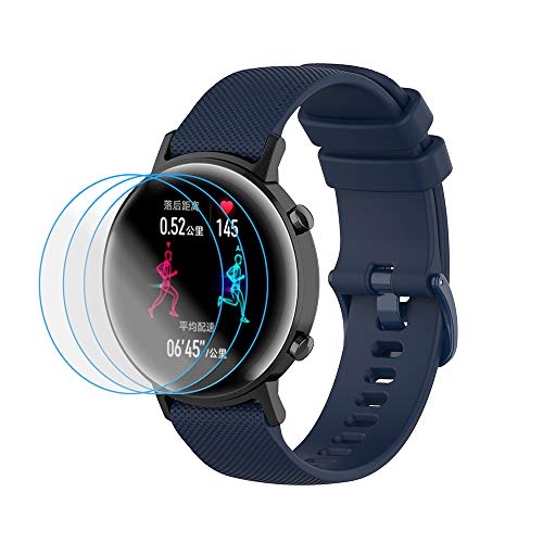 NOKOER Armband für Honor Magic Watch 2 42mm, [2 in 1] TPU Silikon Armband + 3 Stück Schutzfolie [Verschleißfest] [Atmungsaktiv] Ersatzarmband für Honor Magic Watch 2 42mm - Dunkelblau von NOKOER