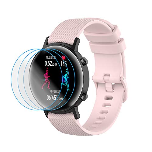 NOKOER Armband für Honor Magic Watch 2 42mm, [2 in 1] TPU Silikon Armband + 3 Stück Schutzfolie [Verschleißfest] [Atmungsaktiv] Ersatzarmband für Honor Magic Watch 2 42mm - Pink von NOKOER