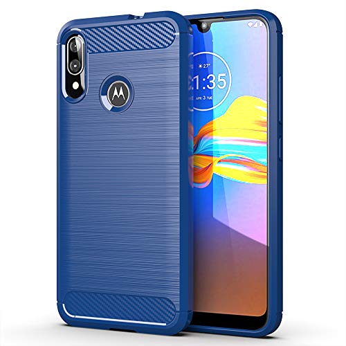 NOKOER Hülle für Motorola Moto E6 Plus, TPU Slim Handyhülle, Flexibles Material Anti Fingerabdruck Case Cover, rutschfest Stoßfestfür Schutzhülle - Blau von NOKOER