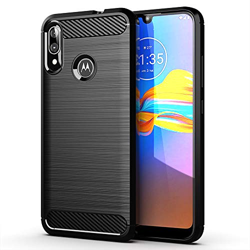 NOKOER Hülle für Motorola Moto E6 Plus, TPU Slim Handyhülle, Flexibles Material Anti Fingerabdruck Case Cover, rutschfest Stoßfestfür Schutzhülle - Schwarz von NOKOER