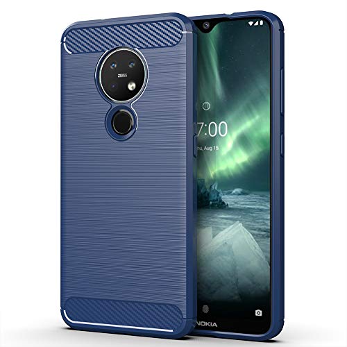 NOKOER Hülle für Nokia 6.2/Nokia 7.2, TPU Slim Handyhülle, Flexibles Material Anti Fingerabdruck Case Cover, rutschfest Stoßfestfür Schutzhülle - Blau von NOKOER