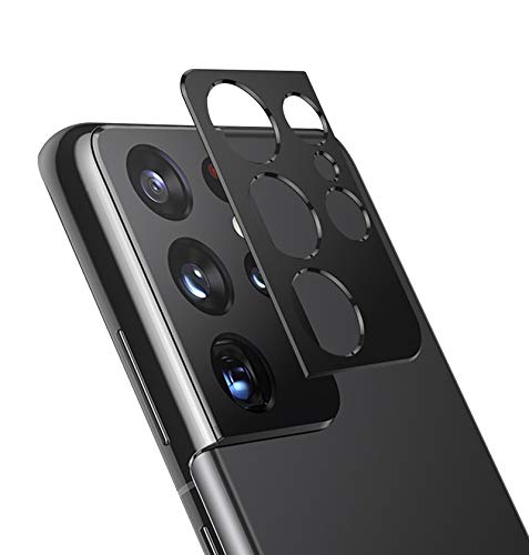 NOKOER Kamera Linse Schutz für Samsung Galaxy S21 Ultra, [2 Pack] Kamera Schutzring, Hochwertiges Metallmaterial [Anti-Kratzen] 360 Grad Schutz Kamera Linse - Schwarz von NOKOER