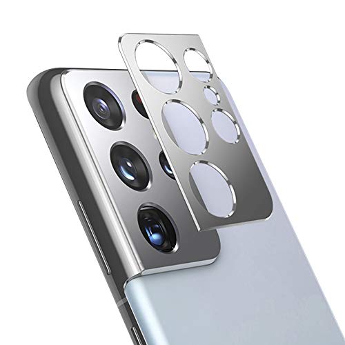 NOKOER Kamera Linse Schutz für Samsung Galaxy S21 Ultra, [2 Pack] Kamera Schutzring, Hochwertiges Metallmaterial [Anti-Kratzen] 360 Grad Schutz Kamera Linse - Silber von NOKOER