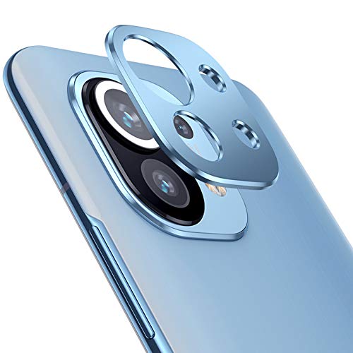 NOKOER Kamera Linse Schutz für Xiaomi Mi 11, [2 Pack] Kamera Schutzring, Hochwertiges Metallmaterial [Anti-Kratzen] 360 Grad Schutz Kamera Linse - Blau von NOKOER