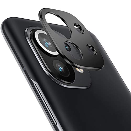NOKOER Kamera Linse Schutz für Xiaomi Mi 11, [2 Pack] Kamera Schutzring, Hochwertiges Metallmaterial [Anti-Kratzen] 360 Grad Schutz Kamera Linse - Schwarz von NOKOER