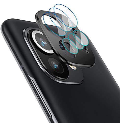 NOKOER Kamera Linse Schutz für Xiaomi Mi 11, [2in1] Kamera Schutzring + Kamera Schutzglas, 360 Grad Schutz Kamera Linse [Ultra-Klar 9H Härte] [Anti-Kratzen] - Schwarz von NOKOER
