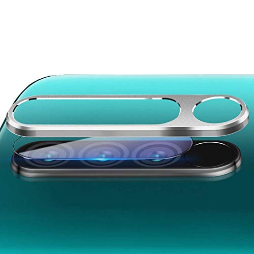 NOKOER Kamera Linse Schutz für Xiaomi Redmi Note 8 Pro, [2in1] Kamera Schutzring + Kamera Schutzglas, 360 Grad Schutz Kamera Linse [Ultra-Klar 9H Härte] [Anti-Kratzen] - Silber von NOKOER
