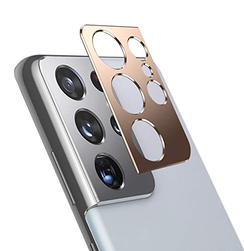 NOKOER Kamera-Schutz für Samsung Galaxy S21 Ultra, [2 Pack], Kameralinse, Schutzring, Material aus hochwertigem Metall [ultradünn] [kompatibel mit Hülle] – Gold von NOKOER