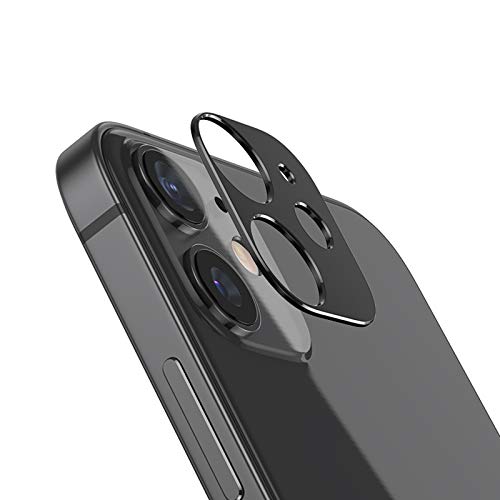 NOKOER Kamera-Schutz für iPhone 12, [2 Pack] Kamera-Objektiv, Schutzring, Material aus hochwertigem Metall [ultradünn] iPhone 12 Kameraschutz – Schwarz von NOKOER