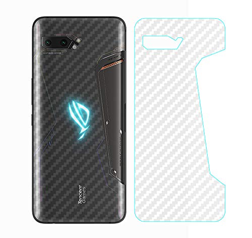 NOKOER Schutzfolie Rückseite Folie für Asus ROG Phone 2, [3 Stück] 0.1mm Ultradünn Carbon Muster Rückseite Folie, Kratzfest Anti Fingerabdruck rutschfest von NOKOER