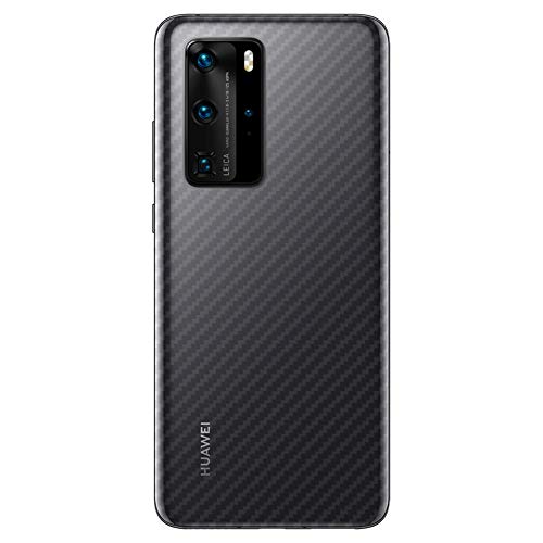 NOKOER Schutzfolie Rückseite Folie für Huawei P40 Pro, [4 Stück] 0.1mm Ultradünn Carbon Muster Rückseite Folie, Kratzfest Anti Fingerabdruck Rutschfest [Einfach zu Installieren] von NOKOER