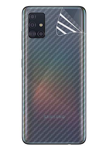 NOKOER Schutzfolie Rückseite Folie für Samsung Galaxy A51, [4 Stück] 0.1mm Ultradünn Carbon Muster Rückseite Folie, Kratzfest Anti Fingerabdruck rutschfest von NOKOER