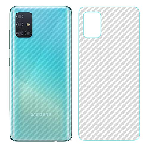 NOKOER Schutzfolie Rückseite Folie für Samsung Galaxy A71, [4 Stück] 0.1mm Ultradünn Carbon Muster Rückseite Folie, Kratzfest Anti Fingerabdruck rutschfest von NOKOER