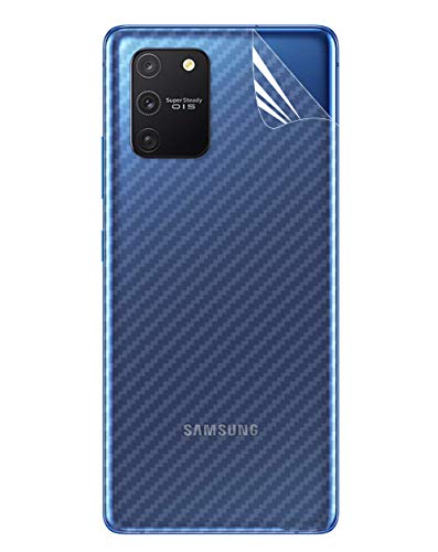 NOKOER Schutzfolie Rückseite Folie für Samsung Galaxy S10 Lite, [4 Stück] 0.1mm Ultradünn Carbon Muster Rückseite Folie, Kratzfest Anti Fingerabdruck Rutschfest [Einfach zu Installieren] von NOKOER