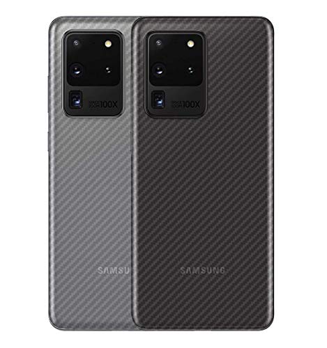 NOKOER Schutzfolie Rückseite Folie für Samsung Galaxy S20 Ultra, [4 Stück] 0.1mm Ultradünn Carbon Muster Rückseite Folie, Kratzfest Anti Fingerabdruck rutschfest von NOKOER