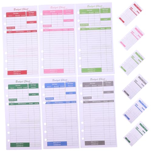 NOLITOY 12 Blatt Budgetkarte Spesenabrechnungskarten Budgetplaner Nachfüllpackung Bargeld Budgetordner Organizer Spesen Tracker Einlagen Tagesbudgetplaner Budgetierungsnummer von NOLITOY