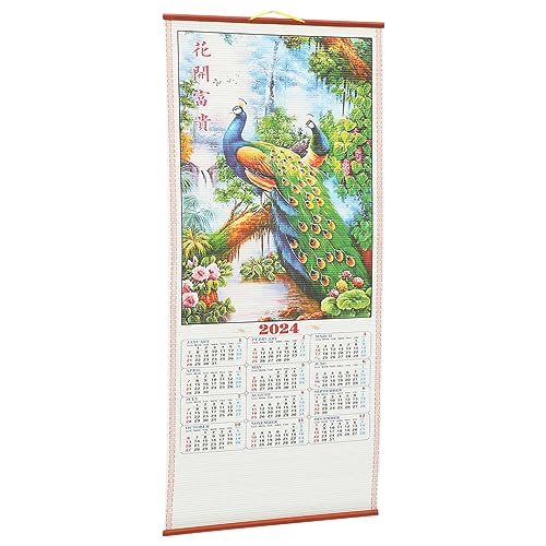 NOLITOY 2024 Sternzeichen-drachenkalender Frühlingsfest Dekorationen Viel Glück Mondkalender Traditioneller Chinesischer Affe Tee Haustier Nachahmung Von Bambus Papier Haushalt China Daily von NOLITOY