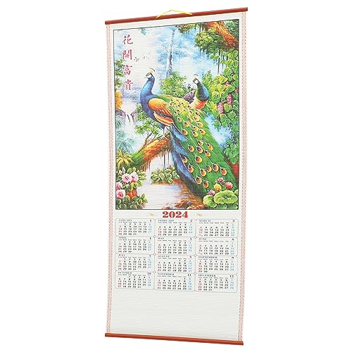 NOLITOY 2024 Traditioneller Kalender Dekor Wandkalender Für Das Neue Jahr Hängender Scroll-kalender Chinesischer Mondkalender Jährlicher Papier Fein Lieferungen Für Das Frühlingsfest Büro von NOLITOY