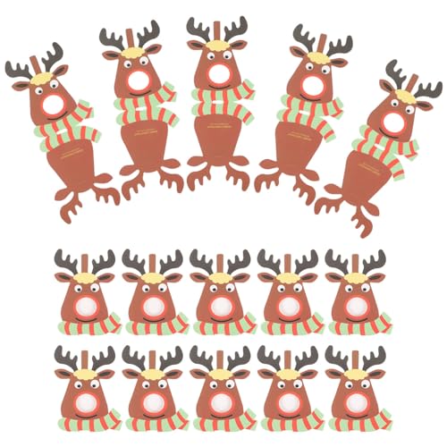NOLITOY 25 Stück Weihnachts-Lutscher-Papierkarten Elch-Lutscher-Papier-Süßigkeitshalter Rentier-Papier-Lutscher-Karten Weihnachts-Süßigkeitsverpackung von NOLITOY