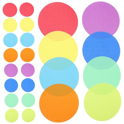 NOLITOY 36 Stück Teppichaufkleber Klettverschlussaufkleber floormarker teppich markierung Teppichpunkte Teppichmarker Boden sitzen Punkte für das Klassenzimmer lernen Nylon von NOLITOY