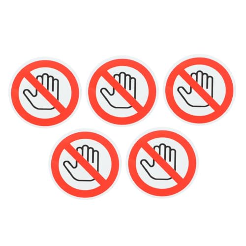 NOLITOY 5 Bögen Warnschild Aufkleber Transparente Aufkleber Gefahrenaufkleber Vorsicht Anruf Berührung Entfernbarer Türaufkleber Bitte Klebrige Aufkleber Für von NOLITOY