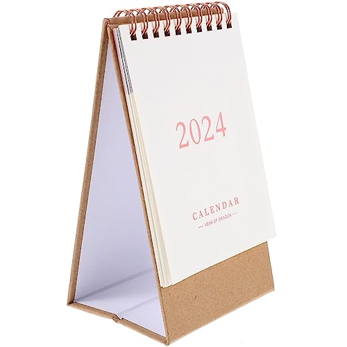 NOLITOY Schreibtischkalender 2023–2024 Kleiner Desktop-Monatskalender Stand-Flip-Kalender Mit Schreibblöcken Für Den Heimbüro-Tisch Arbeitsplatte Rosa von NOLITOY