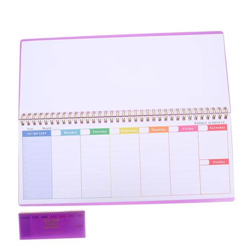 NOLITOY Wöchentliche Pläne wöchentlicher Kalenderplaner Schreibwaren wöchentlicher Notizblock arbeiten Wochenplaner Notizblock Woche Kalender wöchentlicher Tischkalender Eisen Violett von NOLITOY