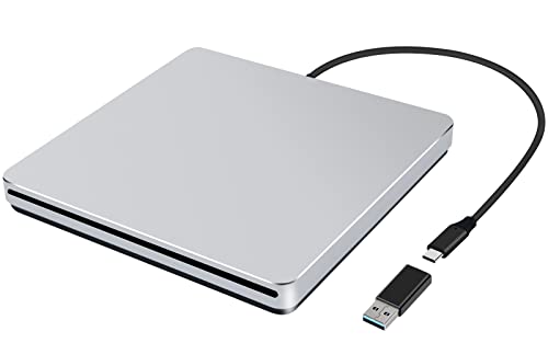 NOLYTH Externes CD Laufwerk für Laptop, DVD Laufwerk Extern für Mac MacBook, Slot-in Externe Optische Laufwerke, Portable USB CD Laufwerk Extern Brenner Externes Laufwerk für PC Apple Windows Desktop von NOLYTH
