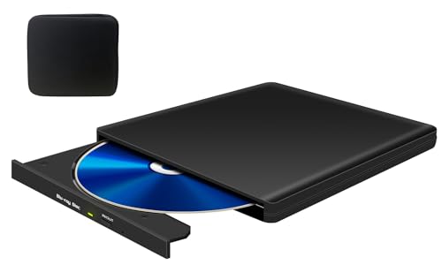 NOLYTH Externes Blu-Ray CD DVD Laufwerk Ultra Slim Blu Ray Brenner Extern USB 3.0 Type C 3D BD Bluray Laufwerk Drive RW Burner mit Schutzbox für Laptop PC Computer Windows Mac MacBook Air/Pro von NOLYTH