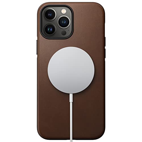 NOMAD Modern Case, Leder-Schutzhülle für iPhone 13 Pro, mit MagSafe, braun von NOMAD