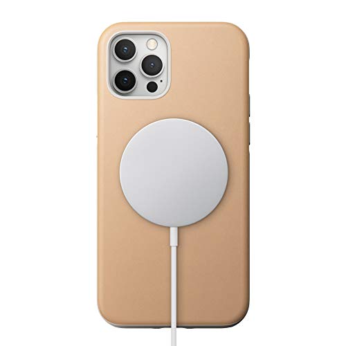 NOMAD Modern Case mit MagSafe-Kompatibilität, Schutzhülle aus Echtleder kompatibel mit iPhone 12 und iPhone 12 Pro in beige von NOMAD