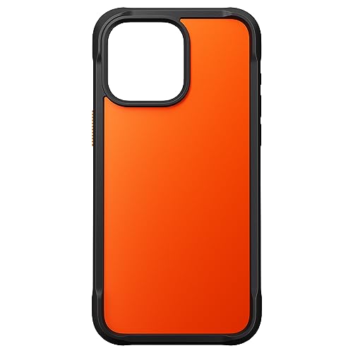 NOMAD Rugged Case | für iPhone 15 Pro Max | Schutzhülle aus Polycarbonat mit TPU-Bumper | Matte PET-Rückseite | MagSafe-kompatibel | Ultra Orange von NOMAD