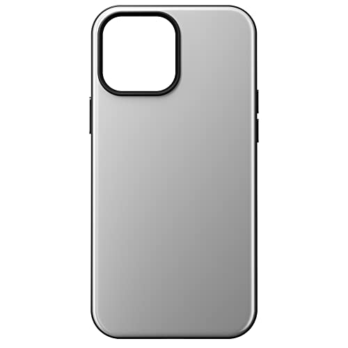 NOMAD Sport Case für iPhone 13 Pro Max | Hülle mit MagSafe und TPE-Bumper | NFC integriert für Digitale Visitenkarten | aus Polycarbonat | grau von NOMAD