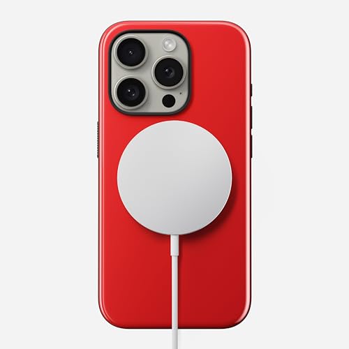 NOMAD Sport Case für iPhone 15 Pro | Hülle aus Polycarbonat mit TPE-Bumper | mit glänzender PET-Beschichtung | MagSafe-kompatibel | Night Watch Red von NOMAD