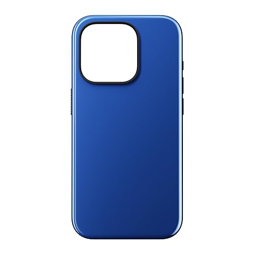 NOMAD Sport Case für iPhone 15 Pro | Hülle aus Polycarbonat mit TPE-Bumper | mit glänzender PET-Beschichtung | MagSafe-kompatibel | Super Blue von NOMAD