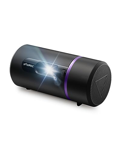 NOMVDIC R150 Mini-Projektor, tragbarer Projektor mit 90 Grad drehbarem Objektiv, eingebauter Akku für 4 Stunden Spielzeit, 100 Zoll Bildschirm, Outdoor-Projektor mit Tragetasche NOMVDIC R150 Mini-Projektor, tragbarer Projektor mit 90 Grad drehbarem Objektiv, eingebauter Akku für 4 Stunden Spielzeit, 100 Zoll Bildschirm, Outdoor-Projektor mit Tragetasche von NOMVDIC