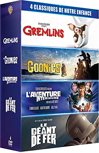 Coffret 4 films cultes - Gremlins + Les Goonies + L'Aventure intérieure + Le Géant de fer - Les références du film READY PLAYER ONE - 4 DVD von NONAME