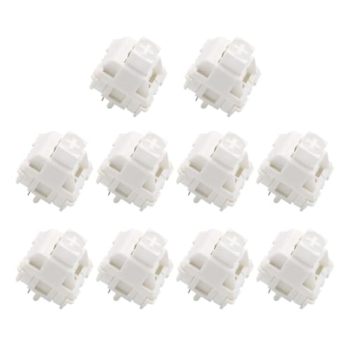 NONGYU Linearschalter, weißer Marmorschalter, 5-polig, Hot-Plug, für Gaming-Tastatur, 10 Stück von NONGYU