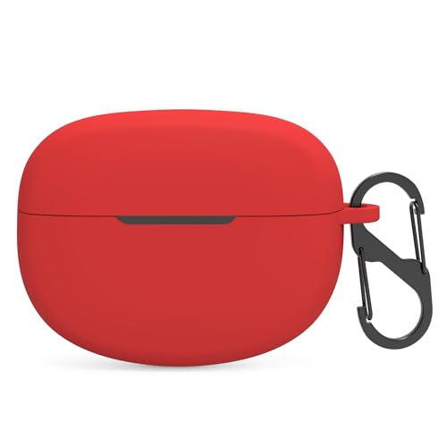 NOOETAH Schutzhülle kompatibel mit Bose Ultra Open Ohrhörern, stoßdämpfende Silikon-Schutzhülle mit Schlüsselanhänger, Rot von NOOETAH