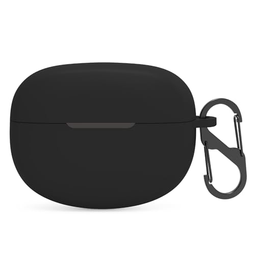 NOOETAH Schutzhülle kompatibel mit Bose Ultra Open Ohrhörern, stoßdämpfende Silikon-Schutzhülle mit Schlüsselanhänger (schwarz) von NOOETAH
