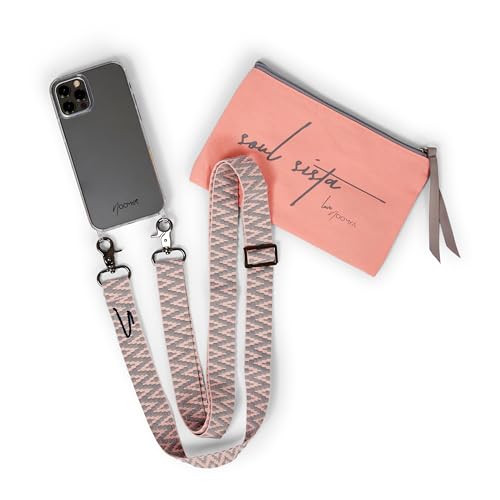 NOOMYA® Premium Fashion Handykette | Set Handyhülle iPhone 11 PRO & Handyband Sweet Grey | Handygurt zum Umhängen | Necklace Hülle mit Band | Set Wechselband mit Phone Case | Geschenk von NOOMYA